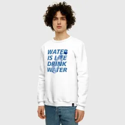Мужской свитшот хлопок Water drink - фото 2