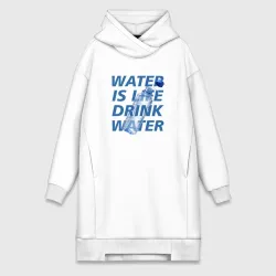 Платье-худи хлопок Water drink