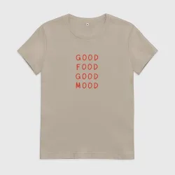 Женская футболка хлопок Good food good mood