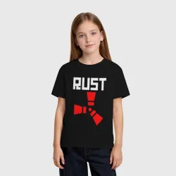 Детская футболка хлопок Rust бело-красный логотип игры - фото 2