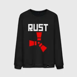 Мужской свитшот хлопок Rust бело-красный логотип игры