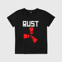 Детская футболка хлопок Rust бело-красный логотип игры