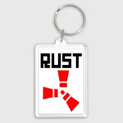 Брелок прямоугольный 35*50 Rust black red