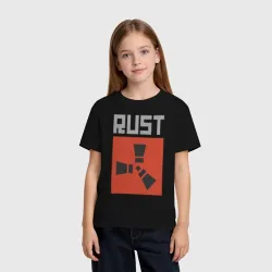 Детская футболка хлопок Раст серый логотип - фото 2