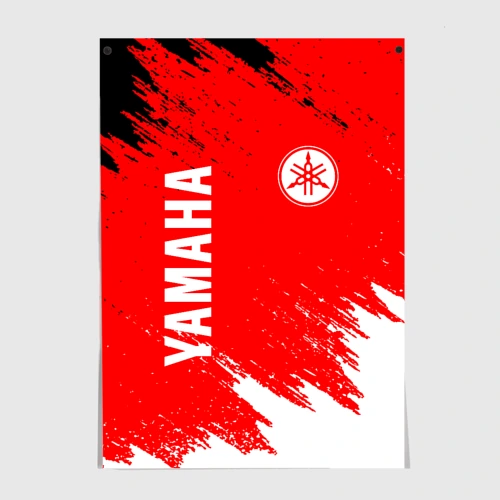 Постер Yamaha racing red брызги красок
