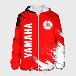 Мужская куртка 3D Yamaha racing red брызги красок