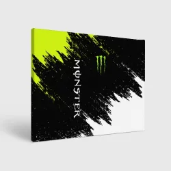 Холст прямоугольный Monster energy брызги красок экстрим