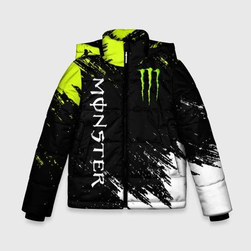 Зимняя куртка для мальчиков 3D Monster energy брызги красок экстрим