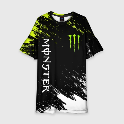Детское платье 3D Monster energy брызги красок экстрим