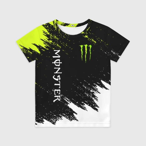Детская футболка 3D Monster energy брызги красок экстрим