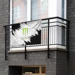 Флаг-баннер Monster energy чёрно белые брызги красок - фото 2