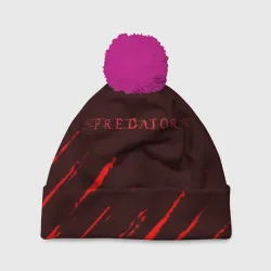 Шапка 3D c помпоном Red predator