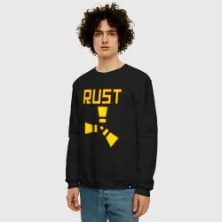 Мужской свитшот хлопок Огненный логотип Rust - фото 2