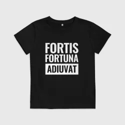 Детская футболка хлопок John Wicks Tattoo Fortis Fortuna Adiuvat белый