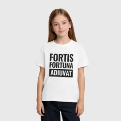 Детская футболка хлопок John Wick fortis fortuna adiuvat чёрный - фото 2