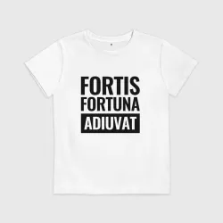 Детская футболка хлопок John Wick fortis fortuna adiuvat чёрный