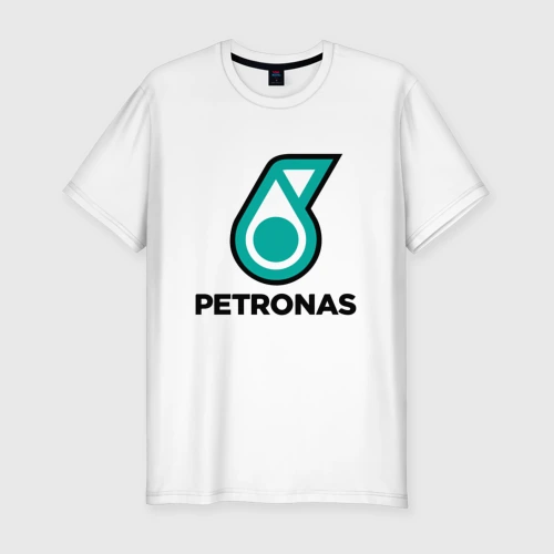 Мужская футболка хлопок Slim Mercedes-Benz petronas logo 