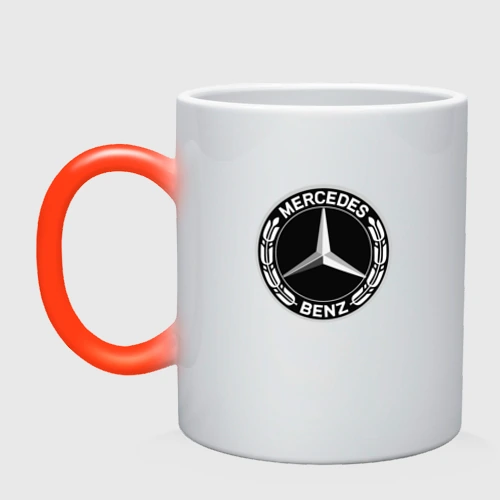 Кружка хамелеон Mercedes-Benz большая эмблема