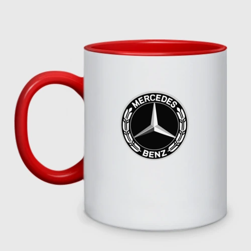 Кружка двухцветная Mercedes-Benz большая эмблема
