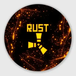 Круглый коврик для мышки Rust огненный 