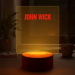 Светильник-ночник John Wick red logo - фото 2