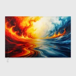 Флаг 3D Огонь и вода