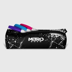 Пенал школьный 3D Метро 2039 на чёрном брызги красок - фото 2