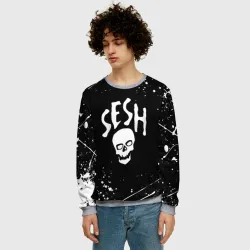 Мужской свитшот 3D Team Sesh Bones брызги красок - фото 2