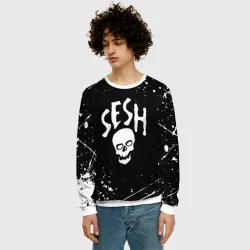 Мужской свитшот 3D Team Sesh Bones брызги красок - фото 2