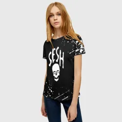 Женская футболка 3D Team Sesh Bones брызги красок - фото 2