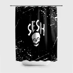 Штора 3D для ванной Team Sesh Bones брызги красок