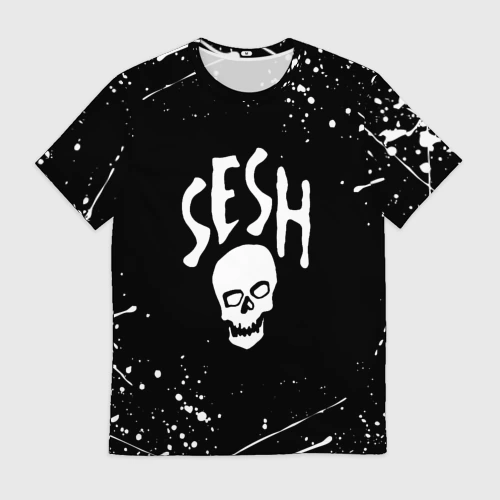 Мужская футболка 3D с принтом Team Sesh Bones брызги красок, вид спереди #2