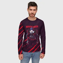 Мужской лонгслив 3D Death Note Ryuk - царапины - фото 2