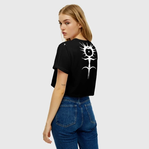 Женская футболка Crop-top 3D Ghostemane Меркурий знак на спине