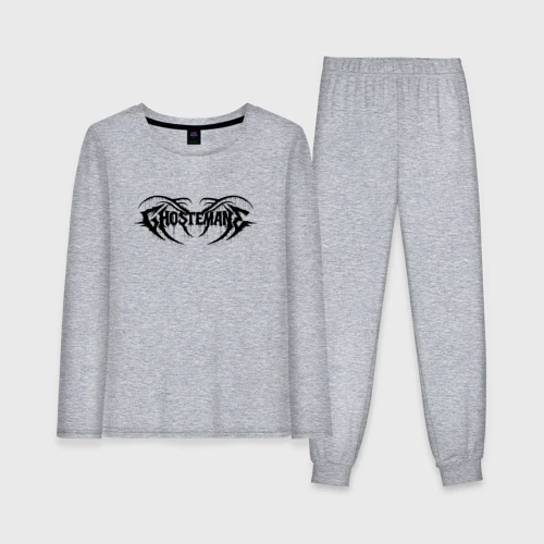Женская пижама с лонгсливом хлопок Ghostemane black logo