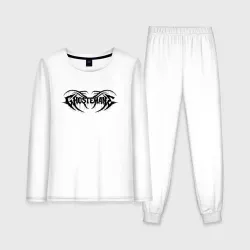 Женская пижама с лонгсливом хлопок Ghostemane black logo