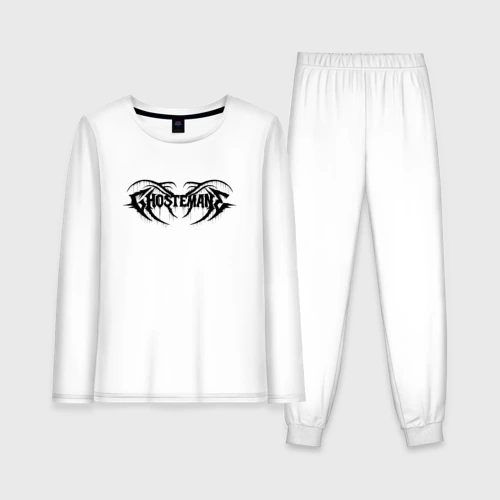 Женская пижама с лонгсливом хлопок Ghostemane black logo