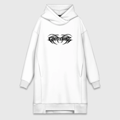 Платье-худи хлопок Ghostemane black logo