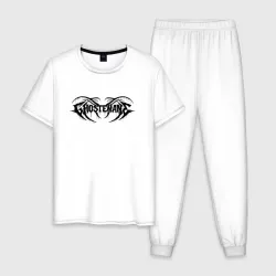 Мужская пижама с белой футболкой хлопок Ghostemane black logo