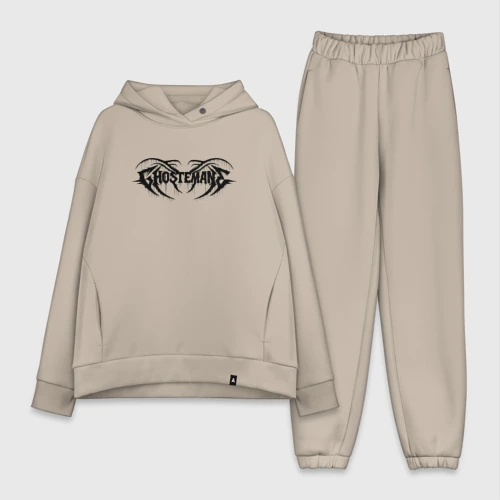 Женский костюм хлопок Oversize Ghostemane black logo