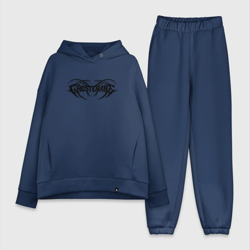 Женский костюм хлопок Oversize Ghostemane black logo