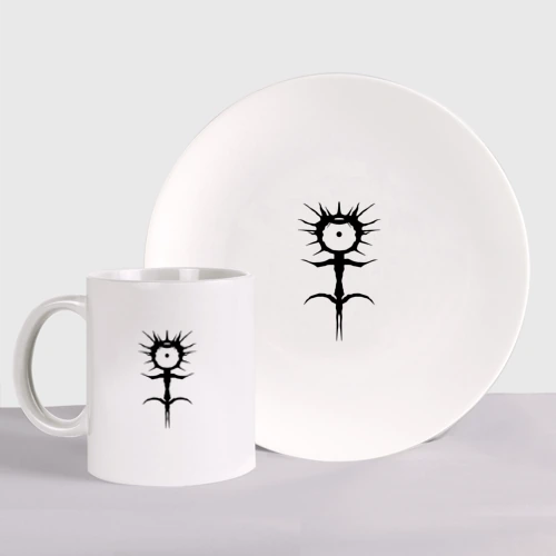 Набор: тарелка + кружка Ghostemane mercury symbol black