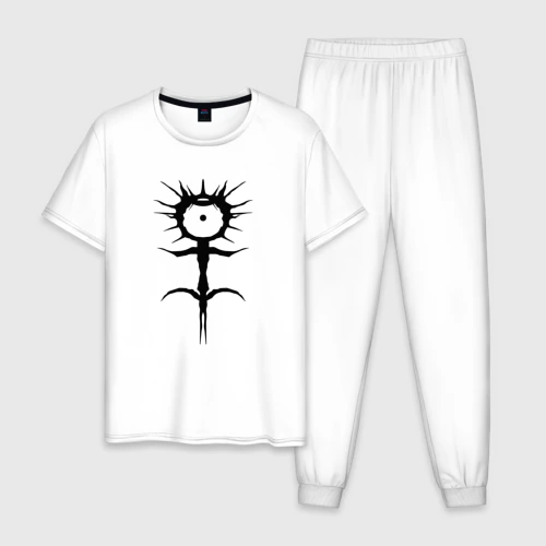 Мужская пижама с белой футболкой хлопок Ghostemane mercury symbol black