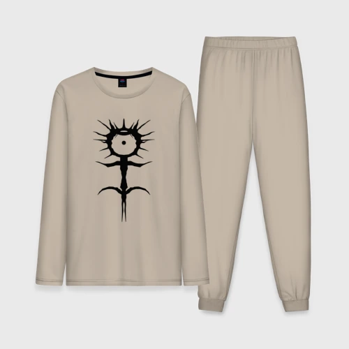 Мужская пижама с лонгсливом хлопок Ghostemane mercury symbol black