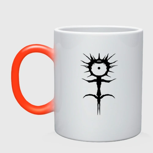 Кружка хамелеон Ghostemane mercury symbol black