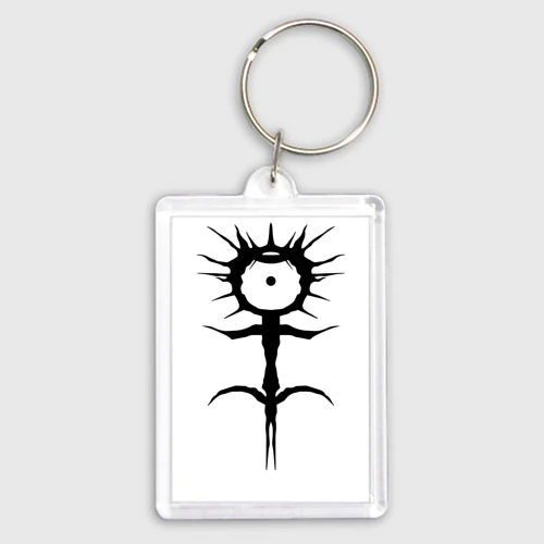 Брелок прямоугольный 35*50 Ghostemane mercury symbol black