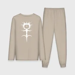 Мужская пижама с лонгсливом хлопок Ghostemane mercury white на спине - фото 2