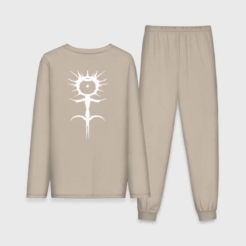 Мужская пижама с лонгсливом хлопок Ghostemane mercury white на спине