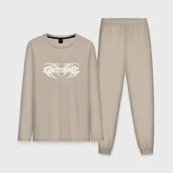 Мужская пижама с лонгсливом хлопок Ghostemane mercury white на спине