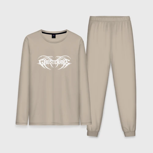 Мужская пижама с лонгсливом хлопок Ghostemane mercury white на спине
